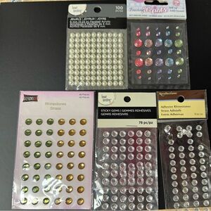 NWT. Adhesive bead gems, rhinestones & pearls pack bundle for crafts.